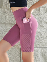 Load image into Gallery viewer, Women Sport Yoga Shorts Knee Length Pants Fitness High Waist Hip Lift Running Yoga Side Pockets Tights Quick Dry Gym Sportswear