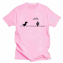 Load image into Gallery viewer, Mosaic Game Cactus Little Dinosaur Prints Men T-Shirts Creativity Street Funny Short Sleeve Casual All-math Mans Clothing