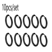 Load image into Gallery viewer, 10/20Pcs Minimalist 316L Stainless Steel Small Hoop Earrings For Women Man Classic Round Earrings Fashion Ear Piercing Jewelry