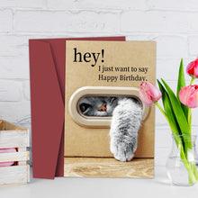 Load image into Gallery viewer, 1pc Cute Cat Birthday Card, Playful Kitty Paw Design,Happy Birthday Card with Envelope, Best Gift for Cat Lover, Family, Friends