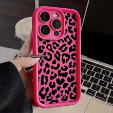 Load image into Gallery viewer, Black Leopard Print Pattern Silicone Phone Case For iPhone 17 11 12 13 14 15 16 Pro Max 16E X XS XR 7 8 Plus 16 Shockproof Cover