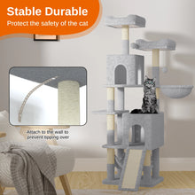 Load image into Gallery viewer, 158cm Multi-Level Cat Tree with Scratching Board &amp; Post - Stable Cat Tower with Perch, Large Pet Playhouse