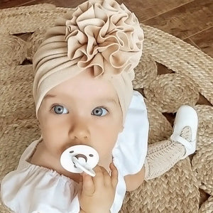 Cute Flower Baby Turban Hat - Soft Infant Headwrap Beanie for Girls