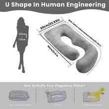 Load image into Gallery viewer, Pregnancy Pillows for Sleeping, J Shaped Full Body Maternity Pillow, Pregnancy Pillow for Women, Full Body Pillows for Sleeping