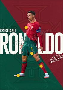 R-Ronaldo Soccer Star Poster – Canvas Wall Art for Boys Room Decor, Football Art