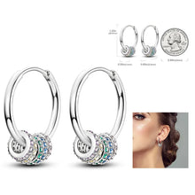 Load image into Gallery viewer, 925 Silver Hoop Earrings  For Woman Pendientes Zircon Heart Shape Star Eardrop Original Earring Fashion Jewelry