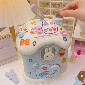 Creative DIY Piggy Bank Money Saving Pot with Lock Key - Kids Christmas Gift Toy