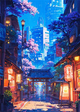Load image into Gallery viewer, Japanese Street Scenery Sakura Architecture Canvas Posters and Prints Wall Art Paintings Mural for Modern Living Room Home Decor