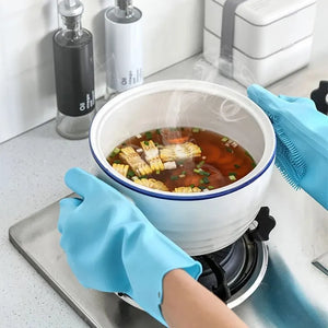 Magic Silicone Dishwashing Gloves - Rubber, Sponge Scrubber, Kitchen Cleaning Tools