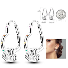 Load image into Gallery viewer, 925 Silver Hoop Earrings  For Woman Pendientes Zircon Heart Shape Star Eardrop Original Earring Fashion Jewelry