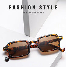 Load image into Gallery viewer, Retro UV400 Square Sunglasses for Women/Men - Leopard Print, Gradient, Rivet Design