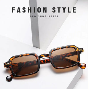 Retro UV400 Square Sunglasses for Women/Men - Leopard Print, Gradient, Rivet Design