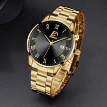 Load image into Gallery viewer, Gold Stainless Steel Men&#39;s Fashion Quartz Watch Luxury Minimalist Business Casual Calendar