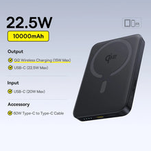 Load image into Gallery viewer, Baseus Qi2 Magnetic Power Bank 10000mah 15W Wireless Charging 22.5W Wired Charge Qi2-Certified for iPhone 16 15 14 13 12 Pro Max