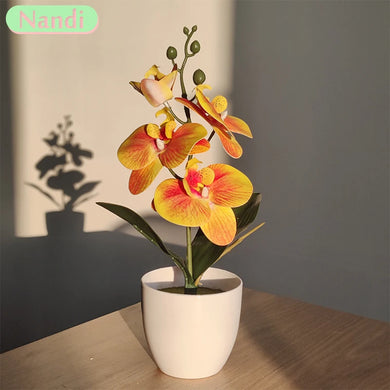 Artificial Butterfly Orchid Bonsai - Potted Plant for Home, Office & Wedding Décor