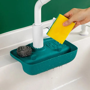 Silicone Sink Drain Rack Faucet Splash Proof Sponge Holder Storage Box