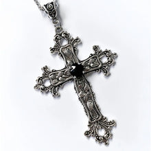 Load image into Gallery viewer, Y2K Punk Crystal Big Cross Pendant Necklaces for Women Men Gothic Irregular Cross Clavicle Chain Necklaces Aesthetic Jewelry