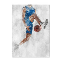 Load image into Gallery viewer, Football Basketball Poster Canvas Painting – Modern Sports Wall Art