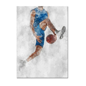Football Basketball Poster Canvas Painting – Modern Sports Wall Art