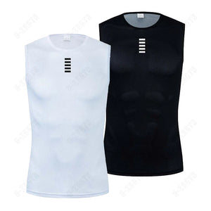 Men's Cycling Base Layer Vest – Quick-Dry Reflective Undershirt for Road Bike