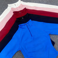 Load image into Gallery viewer, Yoga Jacket With Half Zip Shirt Women Long Sleeve Sport Tops Seamless Running Workout Coat Fitness Clothing Activewear