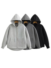 Load image into Gallery viewer, HH 2025 Casual Women's Soild Zipper Hoodie Long Sleeve Big Pocket Zipper Jacket With Hood Female Loose Outerwear Coat Tops