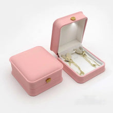 Load image into Gallery viewer, 1 Pcs LED Jewelry Ring Box Luxury Velvet Rubber Necklace Pendant Gifts Display With Light For Proposal Engagement Wedding Case