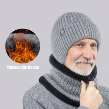 Load image into Gallery viewer, Outdoor Men Winter Knitted Hat Plush Warmth Peaked Cap Earmuff Casual Fashion Faux Fur Lined Bomber Hats Cycling Ear Protection