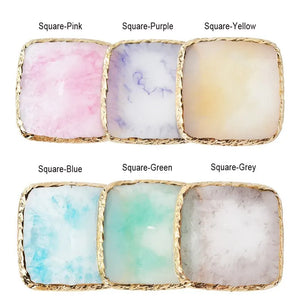 Natural Resin Stone Nail Art Palette Mix Color Gel Polish Display DIY Manicure Tools