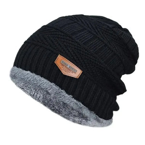 Men's & Women's Winter Beanie Hat - Thick Knitted Cap with Fur Lining, Warm Gorro