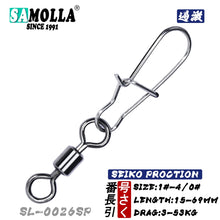 Load image into Gallery viewer, 50pcs Stainless Steel Fishing Connector Rolling Swivel Snap Tackle Accessories