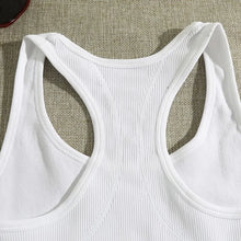 Load image into Gallery viewer, Seamless Rib Knit Yoga Vest Gym Crop Tops Racerback Tank Tops Women