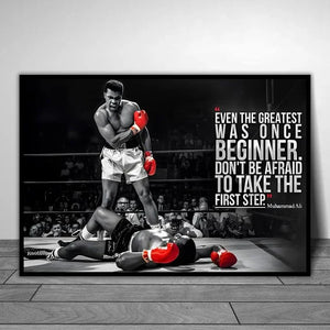 Boxer Wall Art Poster Mike Tyson Muhammad Ali Motivational Quote Home Decor Pictures Prints Canvas Painting Living Room Decor