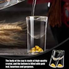 Load image into Gallery viewer, 6Pcs 0.5Oz/15ml Premium Shot Glass Cups With Gold Leaf Detailing - Elegant Liquor Glasses Set, Perfect For Cocktails