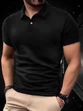Load image into Gallery viewer, 2025 New Summer Men's Short Sleeve Collar Tshirts New Solid Color Casual Polo Shirt Trendy Breathable Loose Basic Splice Top