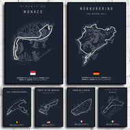 F1 Canvas Track Circuit Wall Art: Aesthetic Motorsport Poster