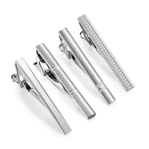 Minimalist Tie Clip & Cufflinks Set for Men - Business Party Gift Box, Luxury Fashion