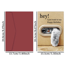 Load image into Gallery viewer, 1pc Cute Cat Birthday Card, Playful Kitty Paw Design,Happy Birthday Card with Envelope, Best Gift for Cat Lover, Family, Friends