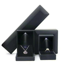 Load image into Gallery viewer, 1 Pcs LED Jewelry Ring Box Luxury Velvet Rubber Necklace Pendant Gifts Display With Light For Proposal Engagement Wedding Case