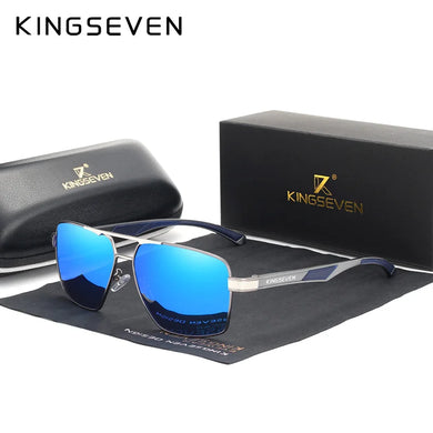 KINGSEVEN Polarized Sunglasses UV400 Red Design Aluminum Glasses
