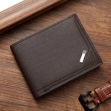 Load image into Gallery viewer, Men's leather short wallet thin wallet foldable minimalist soft leather wallet