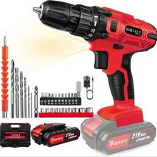 Load image into Gallery viewer, 21V Cordless Drill,45Nm Electric Screwdriver Set with 29PCS Accessories, 2 Variable Speed for Home DIY Project Kit
