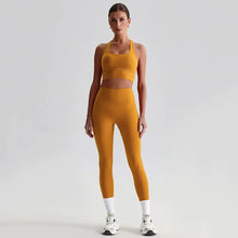 Load image into Gallery viewer, Naked Feel Yoga Set Women Fitness Sportswear 2 Piece Strappy Sports Bra High Waist Gym Leggings Workout Outfit Active Wear