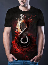 Load image into Gallery viewer, 2024 Men&#39;s Black T-Shirt Musical Instrument Print Short Sleeve Graphic Tee