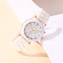 Load image into Gallery viewer, Fashion Simple Set Watches Luxury Men Women Quartz Silicone Silver Business Bracelet