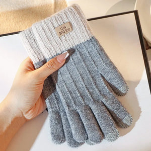 Warm Touch Screen Gloves - Wool Knit Mittens for Men and Women