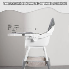 Load image into Gallery viewer, Baby High Chair, Portable Baby Dining Chairs Eat &amp; Play Convertible High Chair with Double-Layer Dinner Plate and Toy Rack
