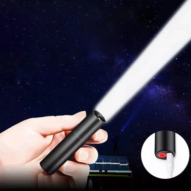 Mini Portable LED Flashlight - USB Rechargeable, Pocket Light, Zoomable Camping Lantern