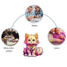 Load image into Gallery viewer, Wooden puzzle Color Cat delicate gift box Irregular shape puzzle Gratitude gift adult stress reduction family interactive toy
