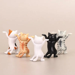 Set of 5 Dancing Cat Figures - Animation Cat Models for Decoration & Cake Toppers